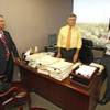 Deep Nevada roots: Attorneys Jeffrey Silvestri, left, and Terry Care, center, listen to George Ogilvie III, managing partner of the Las Vegas office of McDonald Carano Wilson during a meeting at the law offices Sept. 14. Care is a former state senator. 