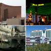 Despite little change in company fundamentals, stock prices of Las Vegas gaming companies have risen in recent months. Clockwise from top left: Wynn Las Vegas, MGM Grand, Boyd Gaming-owned Orleans Hotel-Casino and the Las Vegas Sands-owned Venetian. 