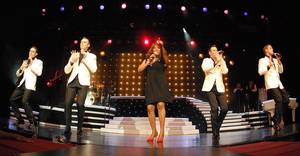 Mary Wilson, an original member of The Supremes, performs with Human Nature at the Imperial Palace, Sept. 19, 2009.
