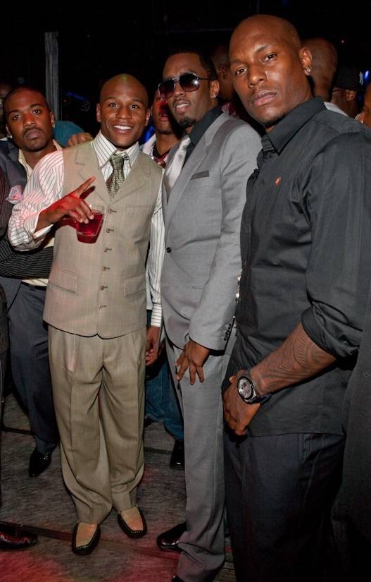 Ray J, Floyd Mayweather Jr., P Diddy and Tyrese Gibson attend Studio 54 at the MGM Grand following Mayweather's victory over Juan Manuel Marquez, Sept. 19, 2009.