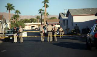 Metro Police investigate the deaths of a man and woman found Wednesday afternoon at the Heritage Mobile Home Park, 1515 S. Mojave Road. 