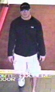 Surveillance video image of a man wanted in the Sept. 25 robbery of a Las Vegas Strip casino. 