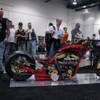 A crowd gathers around Mark Daley's custom motorcycle, which won the Artistry in Iron competition at the Las Vegas BikeFest on Friday.