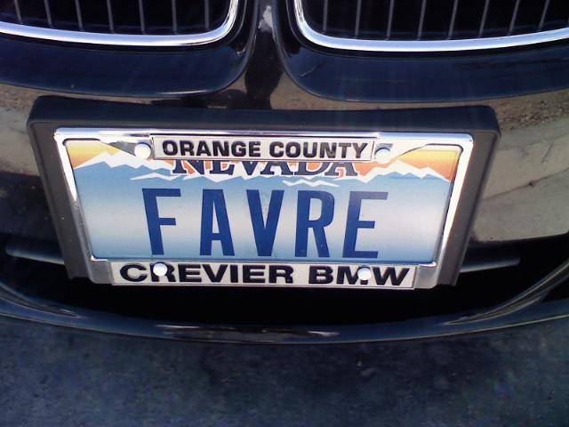 Favre License Plate