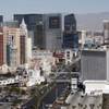A view of the Las Vegas Strip during the official opening of Cloud Nine, the world's largest helium-filled, land-tethered balloon Thursday, Oct. 8, 2009. 