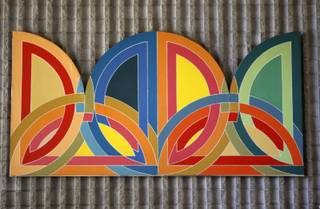 A painting thought to be by Frank Stella hangs in the lobby of Judy Bayley Hall at UNLV Thursday, Oct. 1, 2009. 