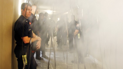 Fireﬁghters glad to train in shell of Fontainebleau 