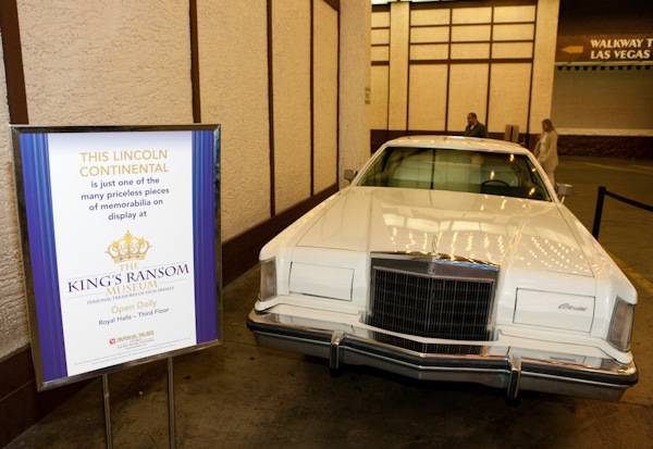 Elvis Presley's Lincoln Continental at King's Ransom Museum's Elvis Presley exhibit at the Imperial Palace. 