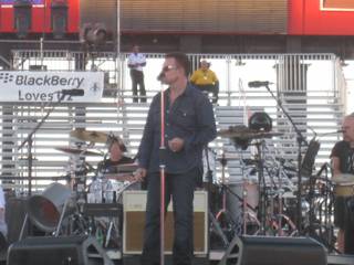 Bono during sound check at Friday's 360 Tour performance at Sam Boyd Stadium.
