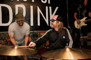 Tim Alexander, of Puscifer, with Uberschall Drummer Todd Waetzig at the Double Down Saloon, Oct. 25, 2009.