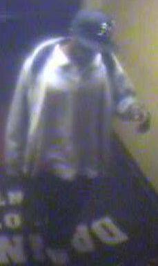 Surveillance video image of a man wanted in a weekend casino robbery. 