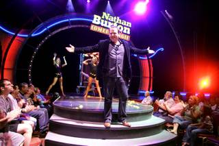 Comedic magician Nathan Burton performs during his afternoon show at the Flamingo Wednesday, November 4, 2009.