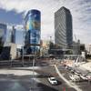 A view of Harmon Avenue and MGM Mirage's CityCenter project on Wednesday, Nov. 18, 2009. The Cosmopolitan Resort tower is shown under construction at right. 