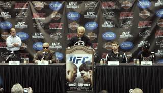 Josh Koscheck talks about his upcoming bout against Anthony Johnson at a news conference before UFC 106 Thursday, November 19, 2009.