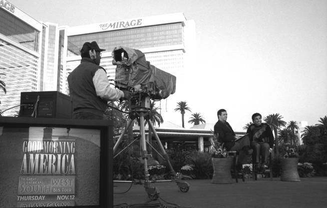 Upon the hotel's opening, founder Steve Wynn is interviewed by Charles Gibson on "Good Morning America."