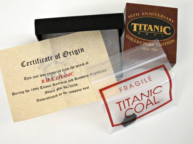 8. 95th anniversary collector's edition of a small piece of Titanic coal in a small gift box. (Retail $36)