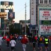 Marathon participants run along the Las Vegas Strip during the 2009 Rock 'n' Roll Las Vegas Marathon on Dec. 6, 2009.