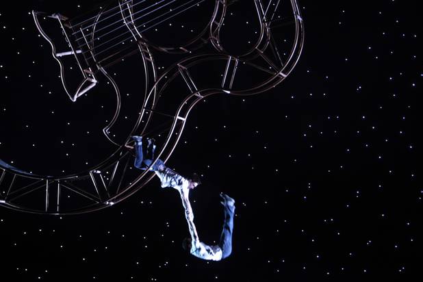 Acrobats perform stunts during the new Viva ELVIS show by ...