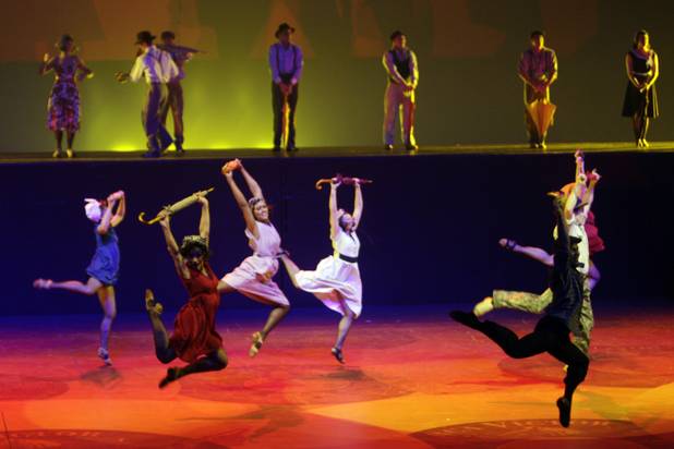 Cast members perform during the new Viva ELVIS show by ...