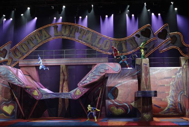 Trampoline artists perform during the new Viva ELVIS show by ...