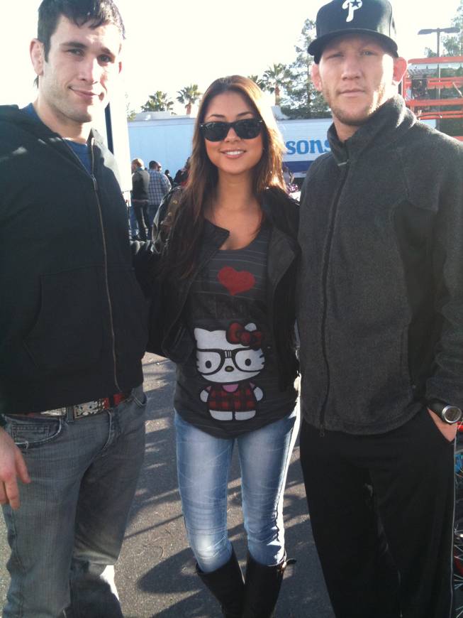 Me, Amir Sadollah and Arianny Celeste at the 98.5 toy drive.
