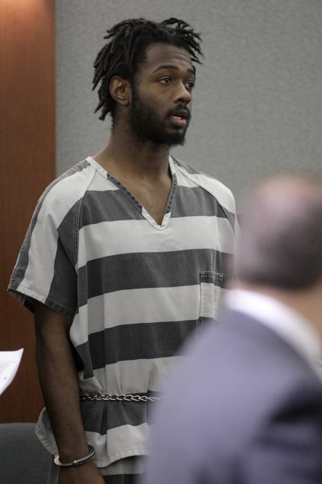 Saul Williams Jr. appears in District Court during an arraignment at the Regional Justice Center on Wednesday, Dec. 23, 2009. Six defendants entered not guilty pleas to charges related to the slaying of Metro Police officer Trevor Nettleton.