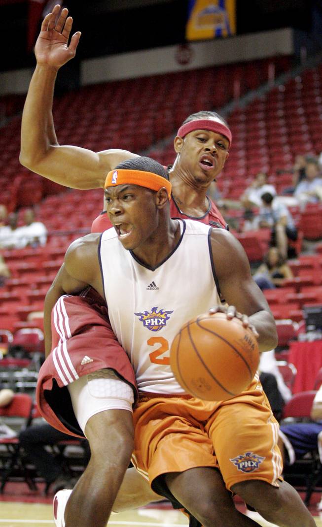 The Phoenix Suns' Marcus Banks drives to the basket during an NBA Summer League game at the Thomas & Mack Center.