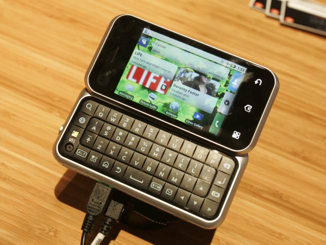 Motorola's Blackflip phone is seen at CES Friday.