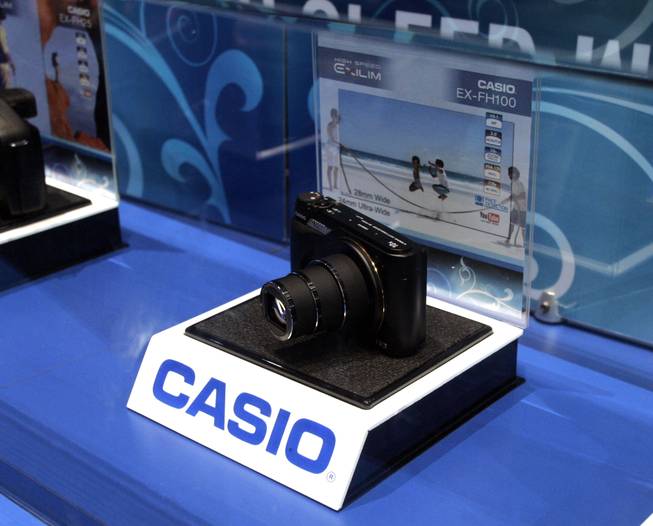 Casio's Exilim EX-FH100 camera is seen at CES Friday.