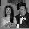 Priscilla and Elvis Presley at their wedding at the Aladdin in Las Vegas.