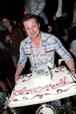 Jason Giambi celebrates his 39th birthday at Wasted Space in the Hard Rock Hotel on Jan. 8, 2010.