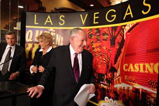 Las Vegas Mayor Oscar Goodman concludes answering media questions following the annual State of the City Address at the Golden Nugget on Tuesday.