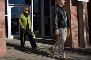 Former Clark County Recorder Frances Deane, left, leaves the Regional Justice Center in Las Vegas on Thursday, Jan. 14, 2010. Deane was sentenced to five years of probation on three felony counts stemming from a scheme to profit from her public office. 