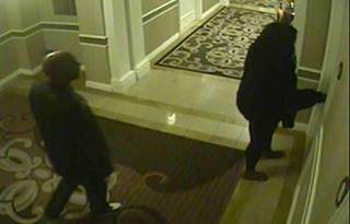 Metro Police released this photo of a man and woman suspected of robbing a man's hotel room while he was held in captivity for about 24 hours this past weekend. 