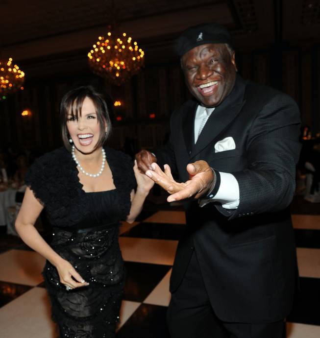 Marie Osmond with a funny man, funnyman George Wallace.