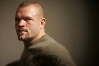 Chuck Liddell poses during an open media day for the eleventh season of 'The Ultimate Fighter' in Las Vegas.