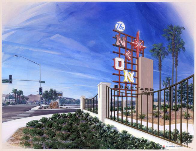 A rendering of the Neon Boneyard Park. The City of Las Vegas is expected to begin construction on the park on Feb. 8, 2010.