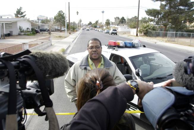Metro Police Homicide Lt. Lew Roberts speaks to reporters as police investigate an assault that left a child dead near San Pedro Avenue and 17th Street Thursday, Feb. 11, 2010. 