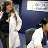 Late-night care: Pediatrician Dr. Sandy Kalm, left, waits for patients Feb. 15 with medical assistant Holly Crofton at the newly opened Good Night Pediatrics in Henderson. The practice is open from 5 p.m. until 5 a.m. every day of the year.