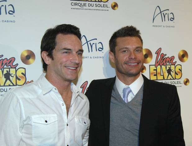 Jeff Probst and Ryan Seacrest arrive on the blue carpet ...