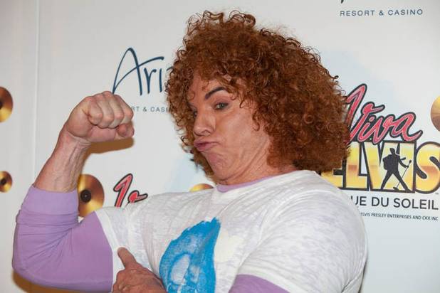 Carrot Top on the blue carpet for the <em>Viva Elvis</em> ...