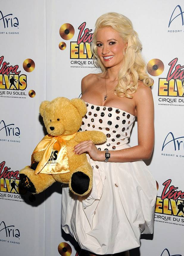 Holly Madison on the blue carpet at the <em>Viva Elvis</em> ...