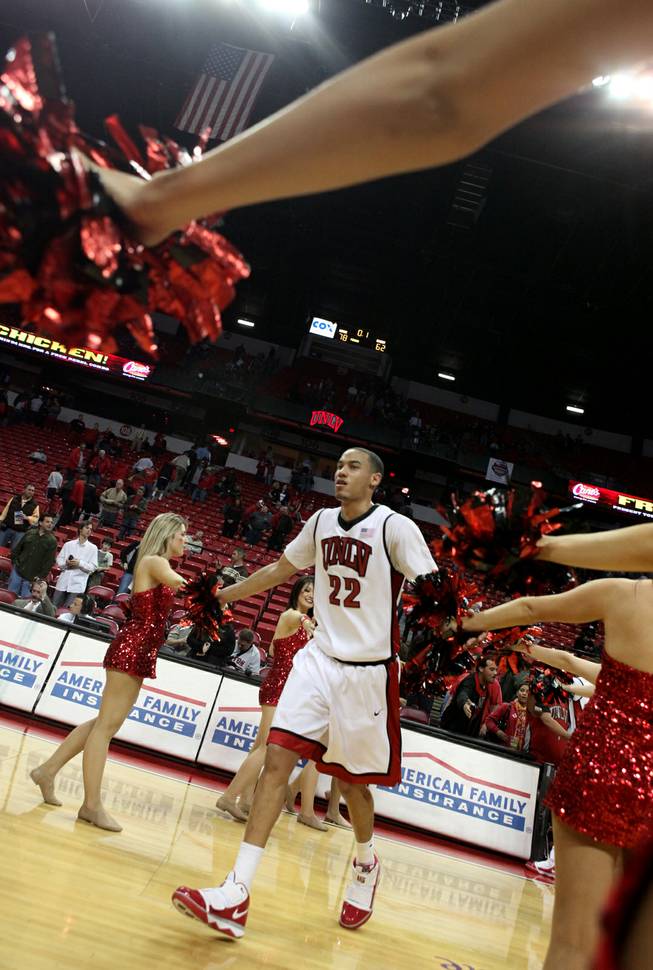 UNLV's Chace Stanback leaves the Thomas & Mack Center court on Feb. 24, 2010, after the Rebels beat TCU, 78-62.