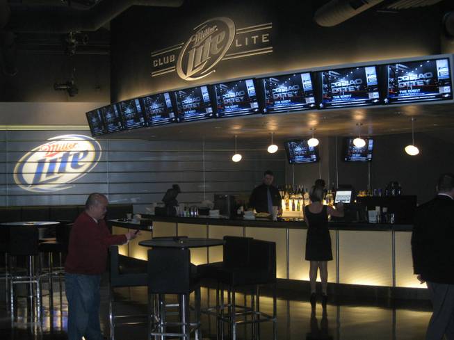 The stadium's Miller Light Lounge, where later I might be coerced into some karaoke.