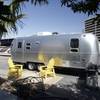 An overnight rental Airstream trailer is parked at the KOA Kampground at Circus Circus.