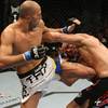 Brandon Vera lands a left knee to Randy Couture during their light heavyweight bout at UFC 105 in Manchester, England on Nov. 14, 2009. Couture won the fight by unanimous decision.