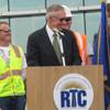 Senate Majority Leader Harry Reid speaks at the grand opening of the Centennial Hills Transit Center on 7313 Grand Montecito Parkway Monday, March 29, 2010.