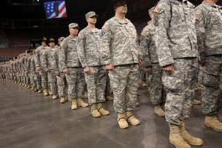 The Nevada Army Guard's 1/221st Cavalry Squadron was honored Wednesday during a ceremony at the Mandalay Bay Events Center after serving for one year on a security mission in Afghanistan.