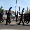 Members of the Basic High School Marching Band play Saturday during the Henderson Heritage Parade.