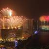 The Encore Macau grand opening fireworks illuminate the night sky above Wynn Macau on April 21, 2010.